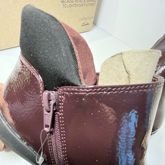 CLARKS Kayleigh Mid
Water Repellent Light Weight Patent Leather Ankle Booties - Picture 10 of 14